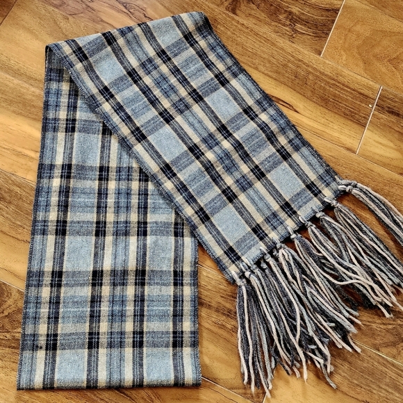 PLAID WOOL SCARF - 8 1/2" X 70" (NWOT) - Picture 3 of 5